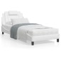 vidaXL Estructura cama con luces LED cuero sintético blanco 90x190 cm vidaXL Estructura cama con luces LED cuero sintético blanco 90x190 cm