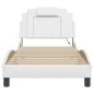 vidaXL Estructura cama con luces LED cuero sintético blanco 90x190 cm vidaXL Estructura cama con luces LED cuero sintético blanco 90x190 cm