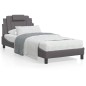 vidaXL Estructura de cama con luces LED cuero sintético gris 90x200 cm vidaXL Estructura de cama con luces LED cuero sintético gris 90x200 cm