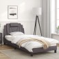 vidaXL Estructura de cama con luces LED cuero sintético gris 90x200 cm vidaXL Estructura de cama con luces LED cuero sintético gris 90x200 cm