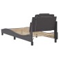 vidaXL Estructura de cama con luces LED cuero sintético gris 90x200 cm vidaXL Estructura de cama con luces LED cuero sintético gris 90x200 cm