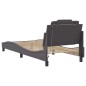 vidaXL Estructura de cama con luces LED cuero sintético gris 80x200 cm vidaXL Estructura de cama con luces LED cuero sintético gris 80x200 cm