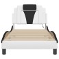 vidaXL Estructura cama con LED cuero sintético blanco negro 90x200 cm