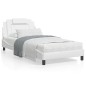 vidaXL Estructura cama con luces LED cuero sintético blanco 100x200 cm