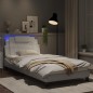 vidaXL Estructura cama con luces LED cuero sintético blanco 100x200 cm