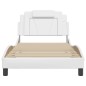 vidaXL Estructura cama con luces LED cuero sintético blanco 100x200 cm