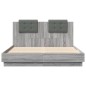 vidaXL Cama con cabecero madera de ingeniería gris Sonoma 150x200 cm