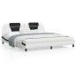 vidaXL Estructura cama con LED cuero sintético blanco negro 200x200 cm vidaXL Estructura cama con LED cuero sintético blanco negro 200x200 cm