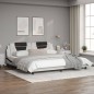 vidaXL Estructura cama con LED cuero sintético blanco negro 200x200 cm vidaXL Estructura cama con LED cuero sintético blanco negro 200x200 cm