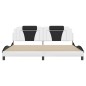 vidaXL Estructura cama con LED cuero sintético blanco negro 200x200 cm vidaXL Estructura cama con LED cuero sintético blanco negro 200x200 cm
