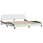 vidaXL Estructura cama con LED cuero sintético blanco negro 200x200 cm vidaXL Estructura cama con LED cuero sintético blanco negro 200x200 cm