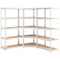 vidaXL Estantería 5 niveles 3 uds acero madera contrachapada plateado vidaXL Estantería 5 niveles 3 uds acero madera contrachapada plateado