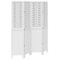 vidaXL Biombo separador de 4 paneles madera maciza Paulownia blanco vidaXL Biombo separador de 4 paneles madera maciza Paulownia blanco