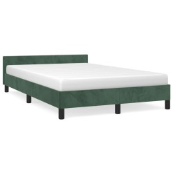 vidaXL Estructura cama con cabecero terciopelo verde oscuro 120x190 cm