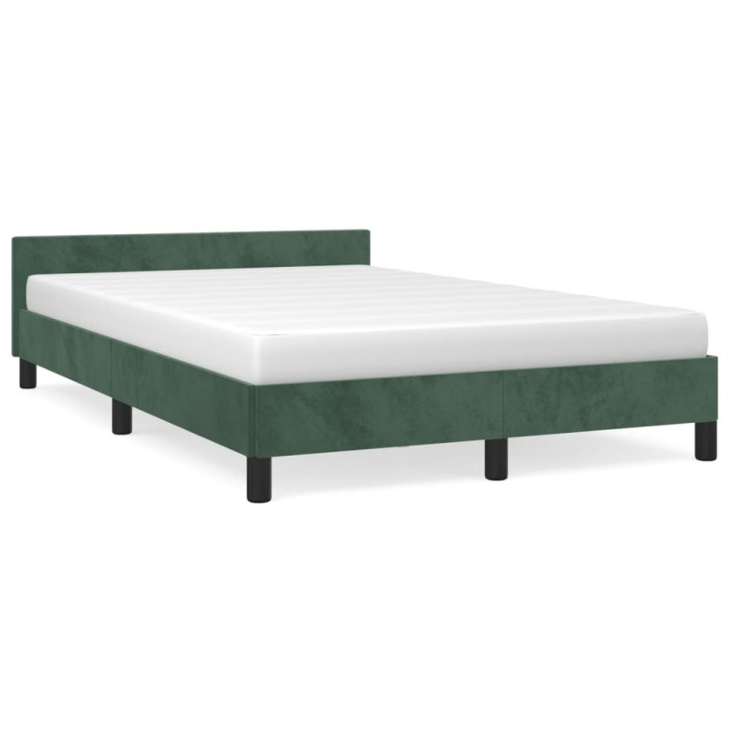 vidaXL Estructura cama con cabecero terciopelo verde oscuro 120x190 cm vidaXL Estructura cama con cabecero terciopelo verde oscuro 120x190 cm