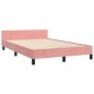 vidaXL Estructura de cama con cabecero terciopelo rosa 120x190 cm vidaXL Estructura de cama con cabecero terciopelo rosa 120x190 cm