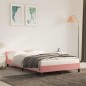 vidaXL Estructura de cama con cabecero terciopelo rosa 120x190 cm vidaXL Estructura de cama con cabecero terciopelo rosa 120x190 cm