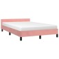 vidaXL Estructura de cama con cabecero terciopelo rosa 120x190 cm vidaXL Estructura de cama con cabecero terciopelo rosa 120x190 cm