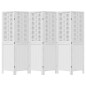 vidaXL Biombo separador de 6 paneles madera maciza Paulownia blanco vidaXL Biombo separador de 6 paneles madera maciza Paulownia blanco