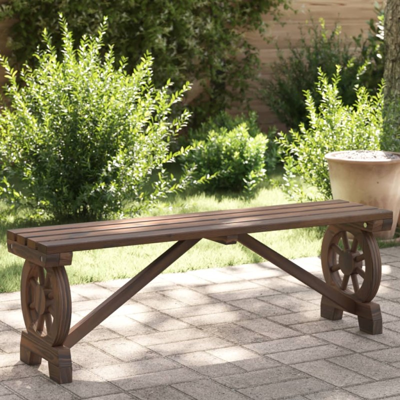 vidaXL Banco de jardín madera maciza abeto 115 cm vidaXL Banco de jardín madera maciza abeto 115 cm