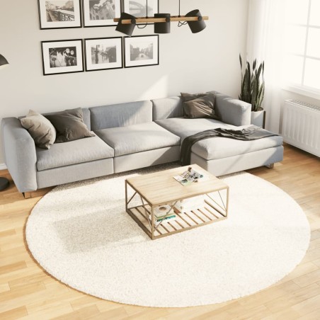 vidaXL Alfombra de pelo corto OVIEDO beige Ø 240 cm