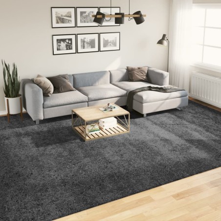 vidaXL Alfombra de pelo corto OVIEDO gris antracita 300x400 cm