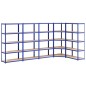 vidaXL Estantería 5 niveles 5 uds acero y madera contrachapada azul