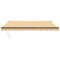 vidaXL Toldo retráctil automático amarillo y blanco 4,5x3 m