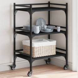 vidaXL Carrito de cocina madera de ingeniería negro 50x35x75,5 cm