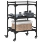 vidaXL Carrito de cocina madera de ingeniería negro 50x35x75,5 cm vidaXL Carrito de cocina madera de ingeniería negro 50x35x75,5 cm