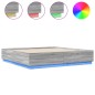 vidaXL Estructura de cama con luces LED madera gris Sonoma 200x200 cm