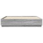 vidaXL Estructura de cama con luces LED madera gris Sonoma 200x200 cm