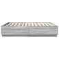 vidaXL Estructura de cama con luces LED madera gris Sonoma 200x200 cm