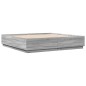 vidaXL Estructura de cama con luces LED madera gris Sonoma 200x200 cm