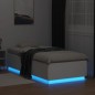vidaXL Estructura de cama con LED madera ingeniería blanco 90x200 cm vidaXL Estructura de cama con LED madera ingeniería blanco 90x200 cm