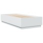 vidaXL Estructura de cama con LED madera ingeniería blanco 90x200 cm vidaXL Estructura de cama con LED madera ingeniería blanco 90x200 cm