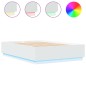 vidaXL Estructura de cama con LED madera ingeniería blanco 140x200 cm vidaXL Estructura de cama con LED madera ingeniería blanco 140x200 cm