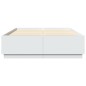 vidaXL Estructura de cama con LED madera ingeniería blanco 140x200 cm vidaXL Estructura de cama con LED madera ingeniería blanco 140x200 cm