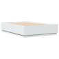 vidaXL Estructura de cama con LED madera ingeniería blanco 140x200 cm vidaXL Estructura de cama con LED madera ingeniería blanco 140x200 cm