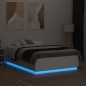 vidaXL Estructura de cama con LED madera ingeniería blanco 120x190 cm vidaXL Estructura de cama con LED madera ingeniería blanco 120x190 cm