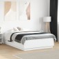 vidaXL Estructura de cama con LED madera ingeniería blanco 120x190 cm vidaXL Estructura de cama con LED madera ingeniería blanco 120x190 cm