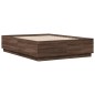 vidaXL Estructura cama con luces LED madera roble marrón 140x190 cm vidaXL Estructura cama con luces LED madera roble marrón 140x190 cm