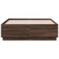 vidaXL Estructura cama con luces LED madera roble marrón 140x190 cm vidaXL Estructura cama con luces LED madera roble marrón 140x190 cm