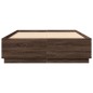 vidaXL Estructura cama con luces LED madera marrón roble 120x200 cm vidaXL Estructura cama con luces LED madera marrón roble 120x200 cm