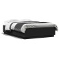 vidaXL Estructura cama con luces LED madera ingeniería negro 150x200cm