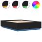 vidaXL Estructura cama con luces LED madera ingeniería negro 150x200cm