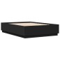 vidaXL Estructura cama con luces LED madera ingeniería negro 150x200cm