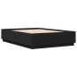 vidaXL Estructura cama con luces LED madera ingeniería negro 150x200cm