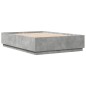 vidaXL Estructura cama con luces LED madera gris hormigón 150x200 cm