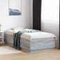 vidaXL Estructura cama con luces LED madera gris Sonoma 100x200 cm vidaXL Estructura cama con luces LED madera gris Sonoma 100x200 cm
